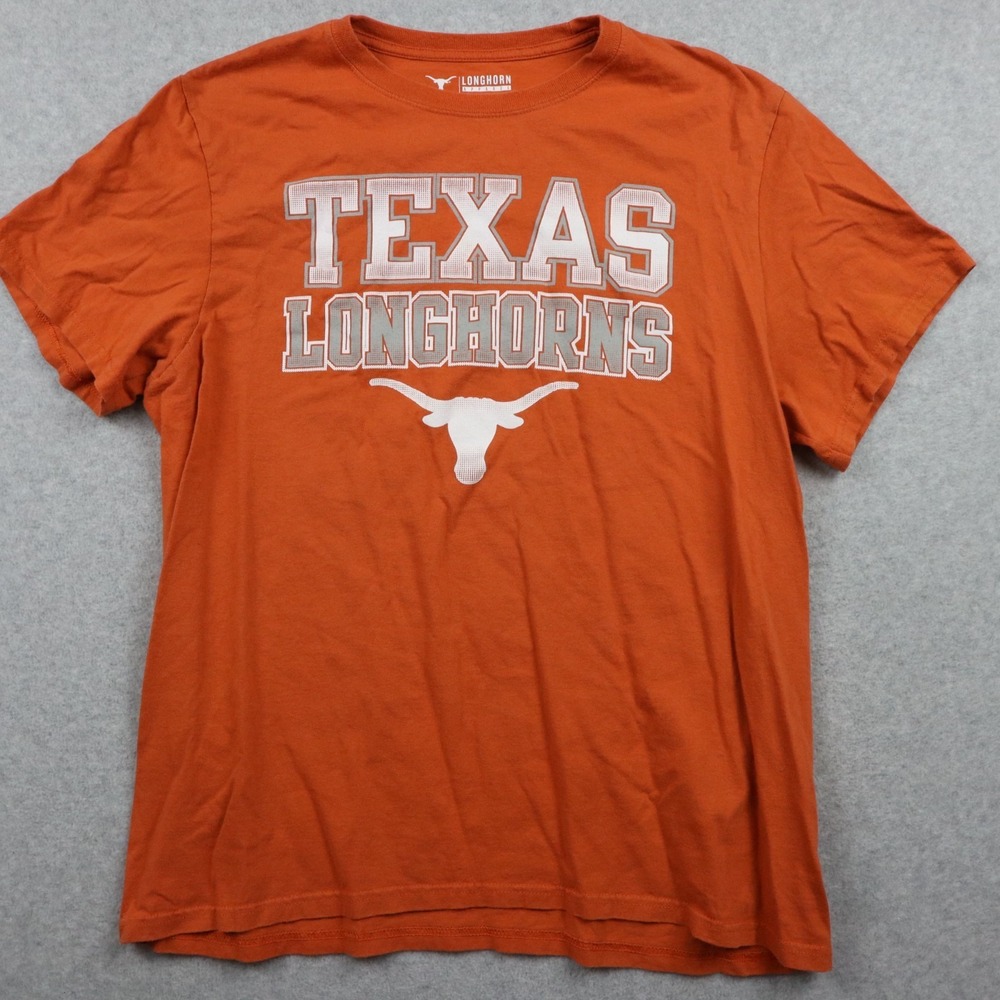 Texas Longhorns T-Shirt Mens XL Longhorn Apparel Graphic Tee Orange Short Sleeve